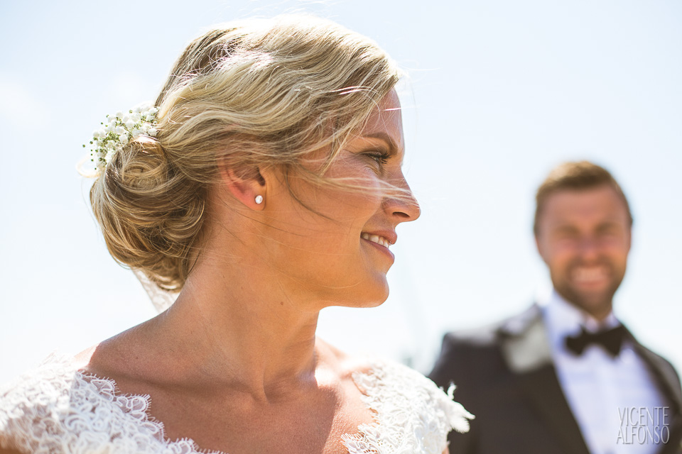 Retrato perfil novia rubia Noruega